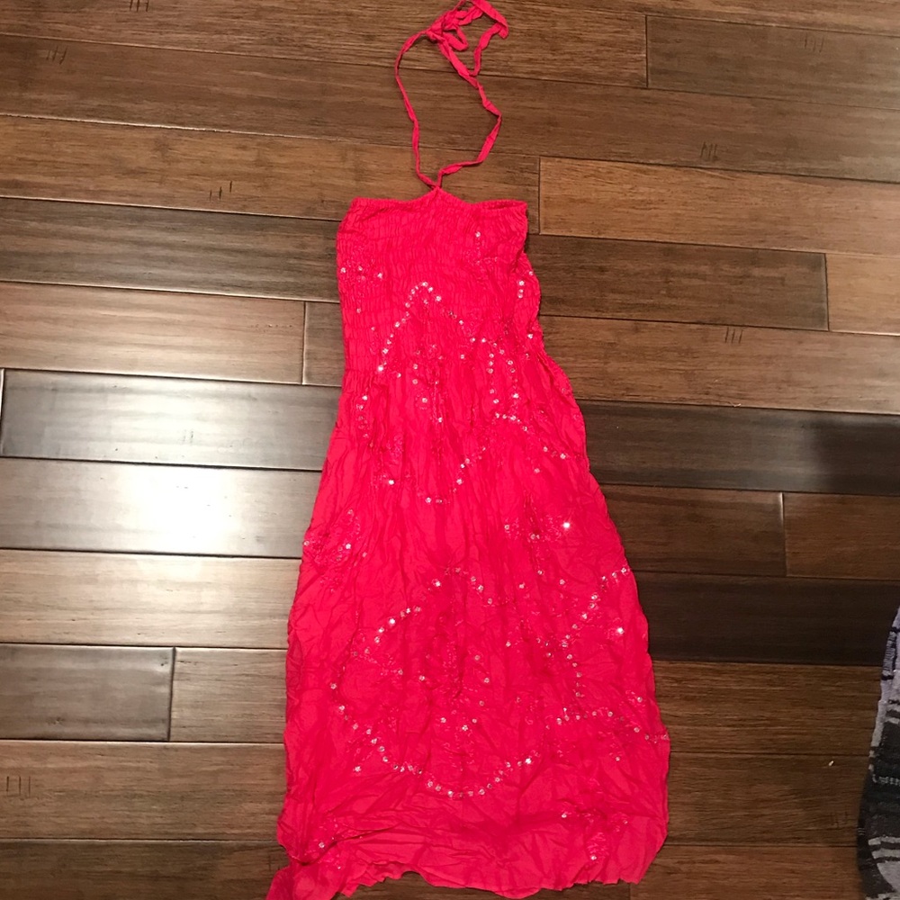 Halter or strapless dress